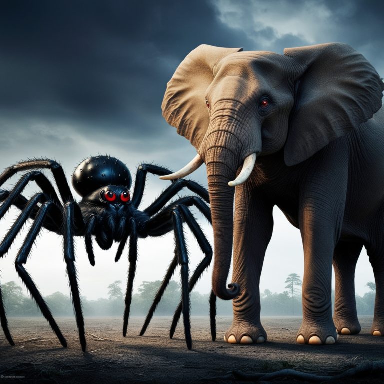Leonardo_Phoenix_A_terrifying_giant_spider_stands_next_to_a_ma_1